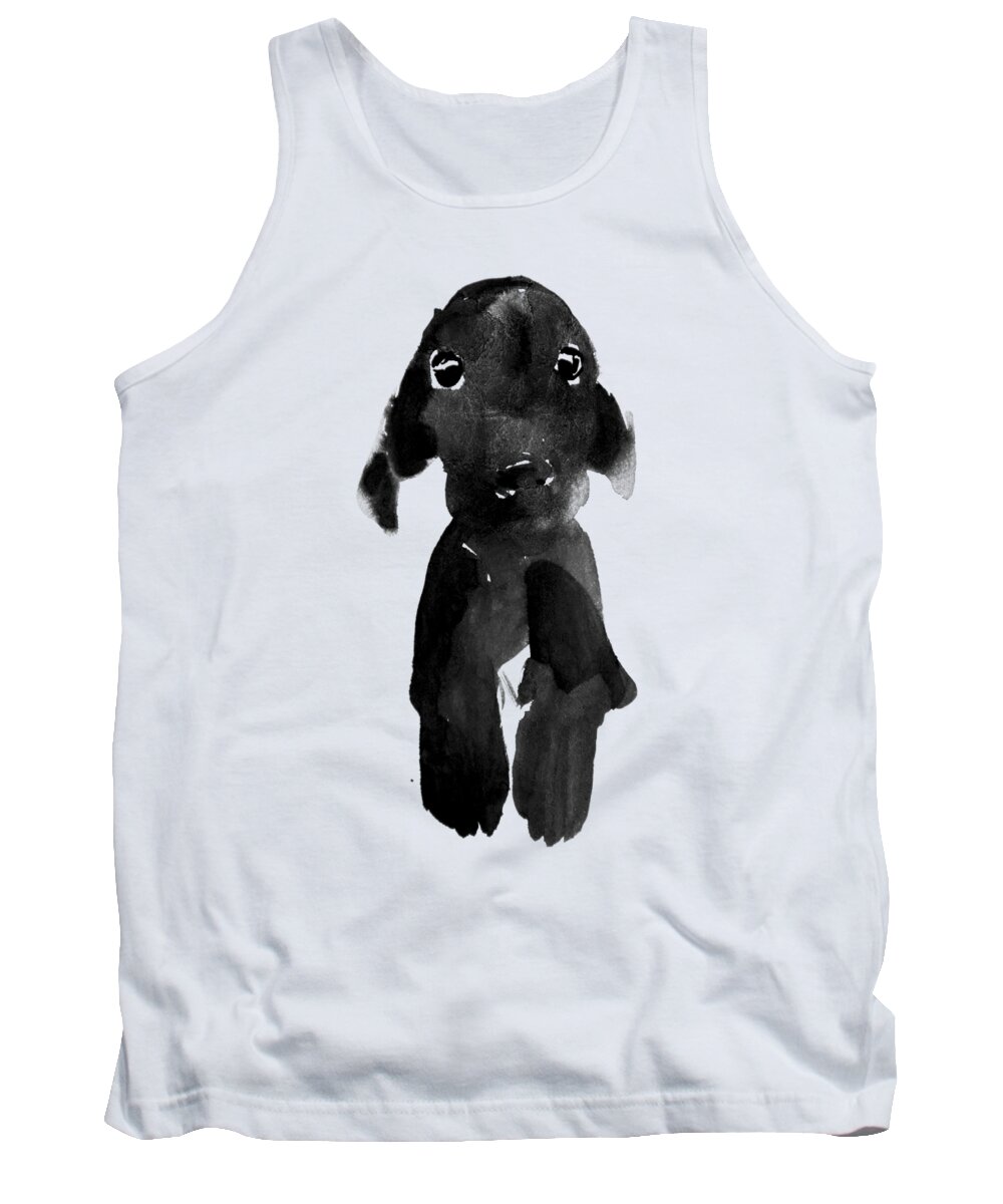 Dog Tank Top featuring the painting Cute Dog by Pechane Sumie