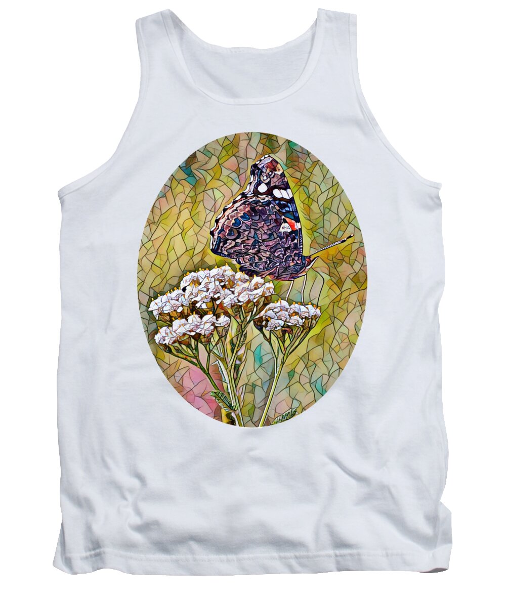 Butterfly Tank Top featuring the digital art Butterfly Mosaic Digital Graphic by Gaby Ethington