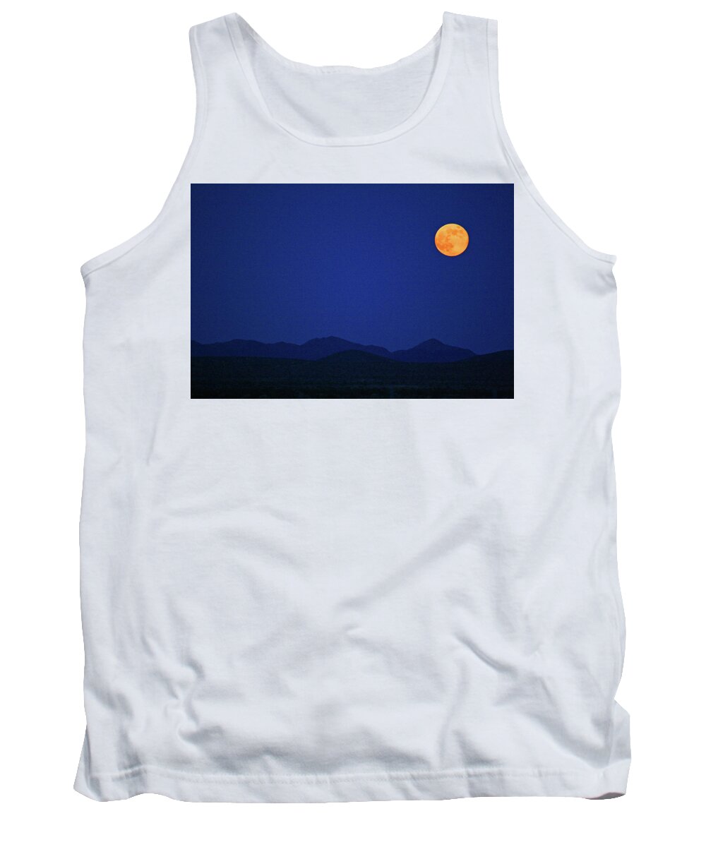 Landscape Tank Top featuring the pyrography Desert Moon by Tony Spencer
