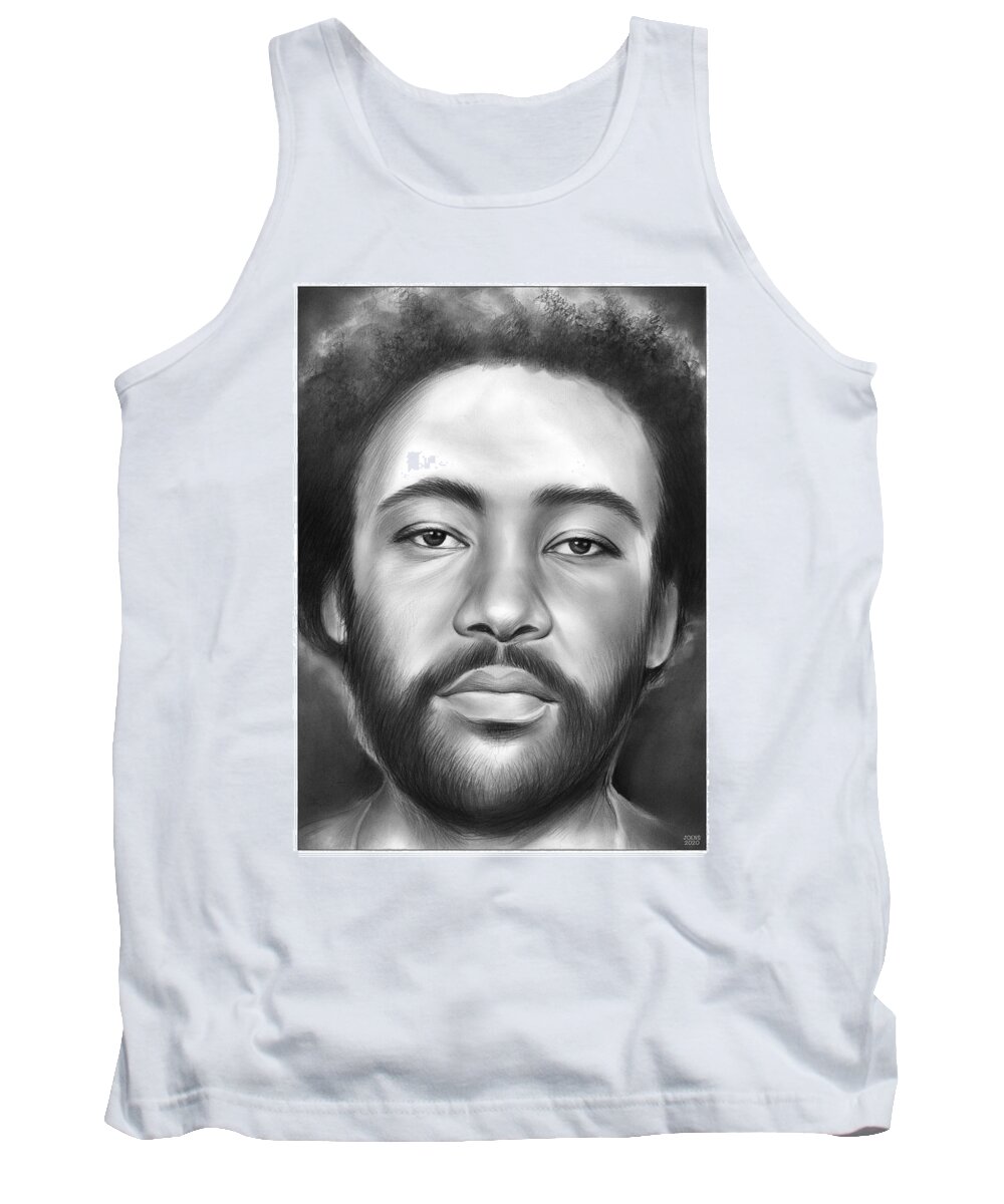 Donald Glover Tank Top featuring the drawing Donald Glover - Pencil by Greg Joens