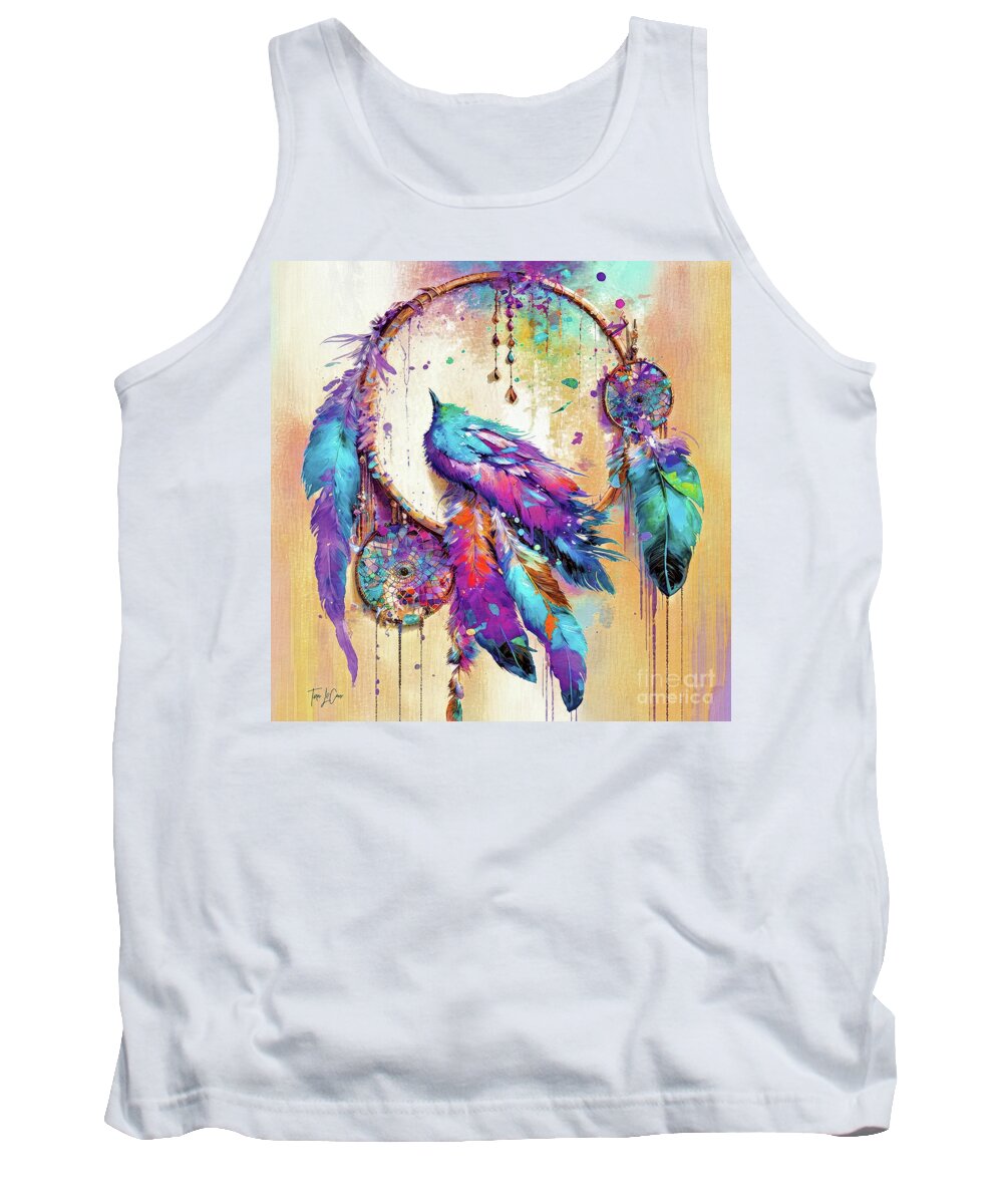 Dreamcatcher Tank Top featuring the painting Dreamcatcher by Tina LeCour