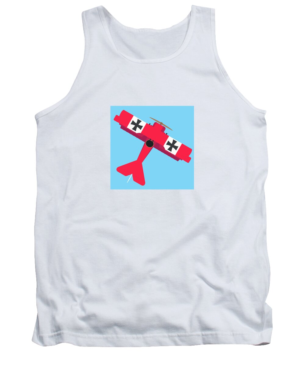 Aircraft Tank Top featuring the digital art Dr.I WWI German Triplane Aircraft - Red by Organic Synthesis