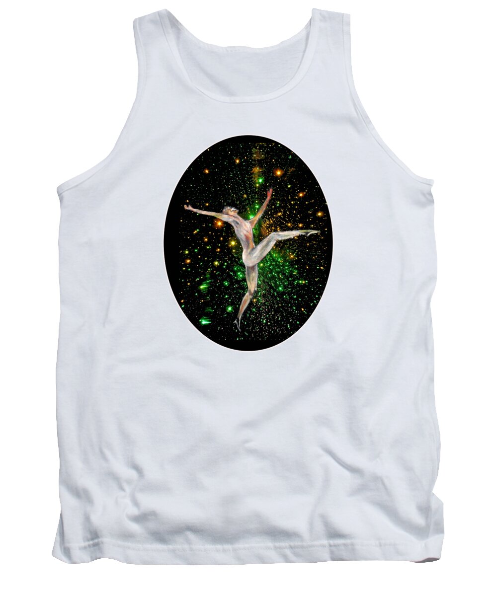 Dance Tank Top featuring the painting Elation , Dance in the night by Tom Conway
