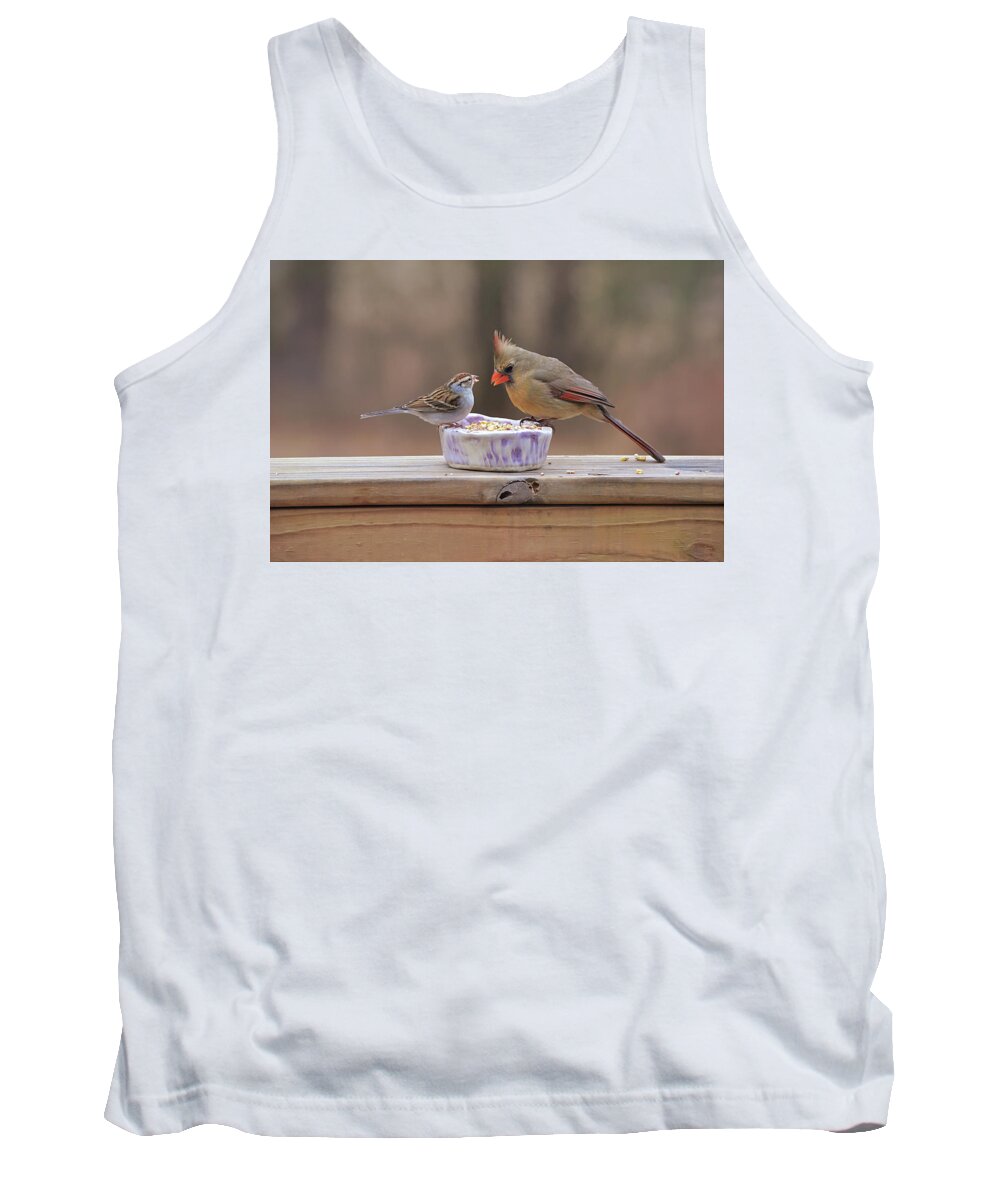 Bird Tank Top featuring the photograph Excuse Me I was here First by Gaby Ethington