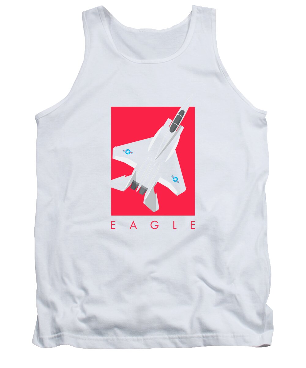 Jet Tank Top featuring the digital art F-15 Eagle Fighter Jet Aircraft - Crimson by Organic Synthesis