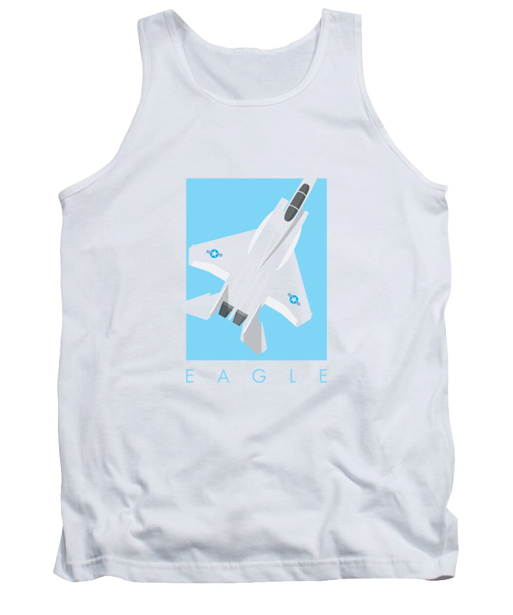 Jet Tank Top featuring the digital art F-15 Eagle Fighter Jet Aircraft - Sky by Organic Synthesis