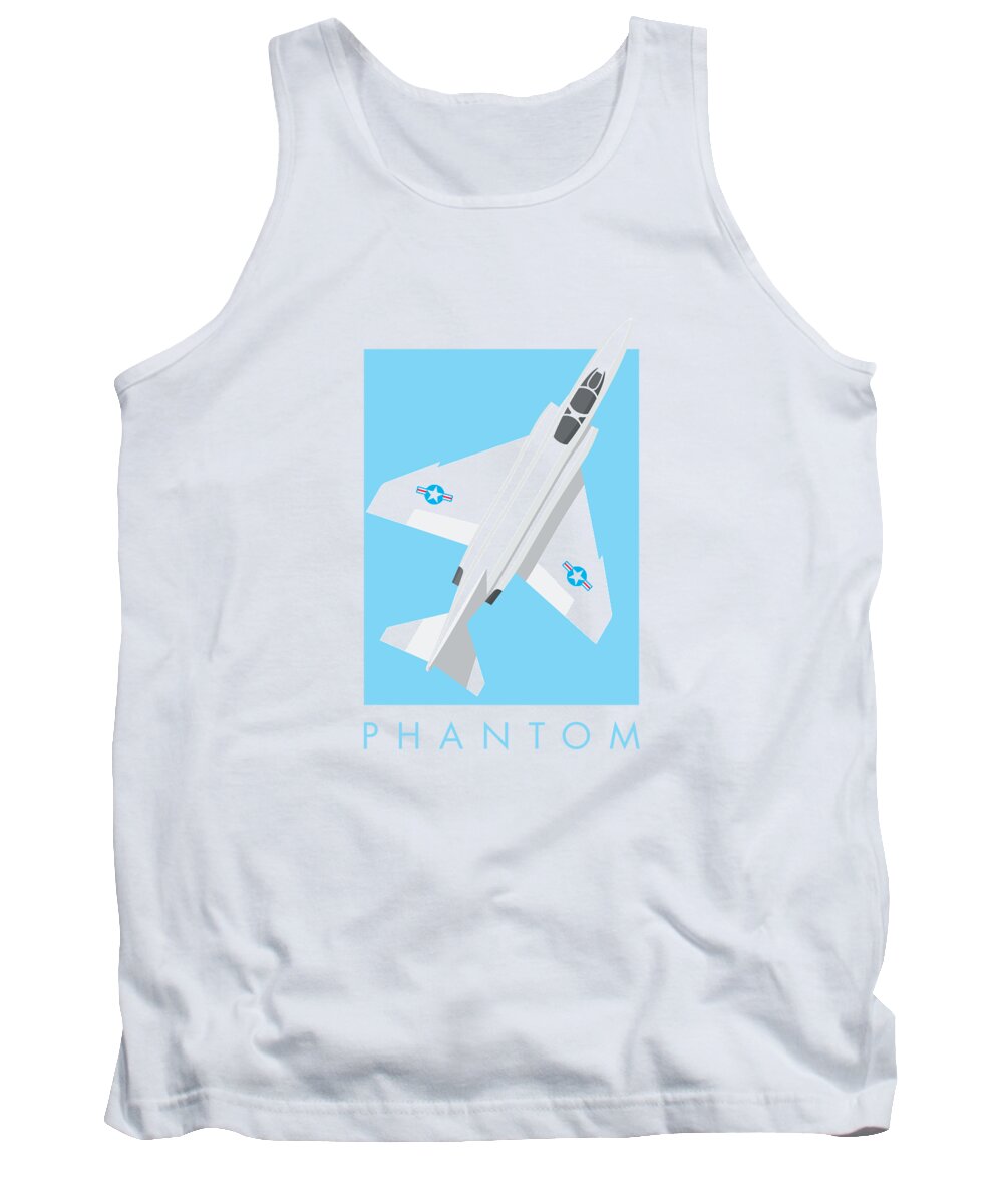 Jet Tank Top featuring the digital art F4 Phantom Jet Fighter Aircraft - Sky by Organic Synthesis