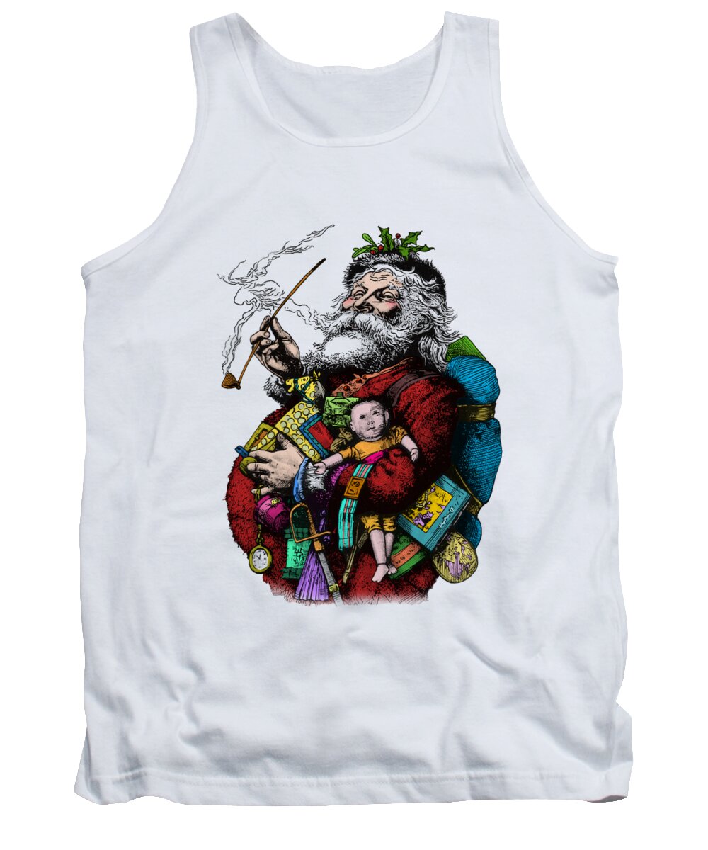 Santa Tank Top featuring the digital art Father Christmas by Madame Memento