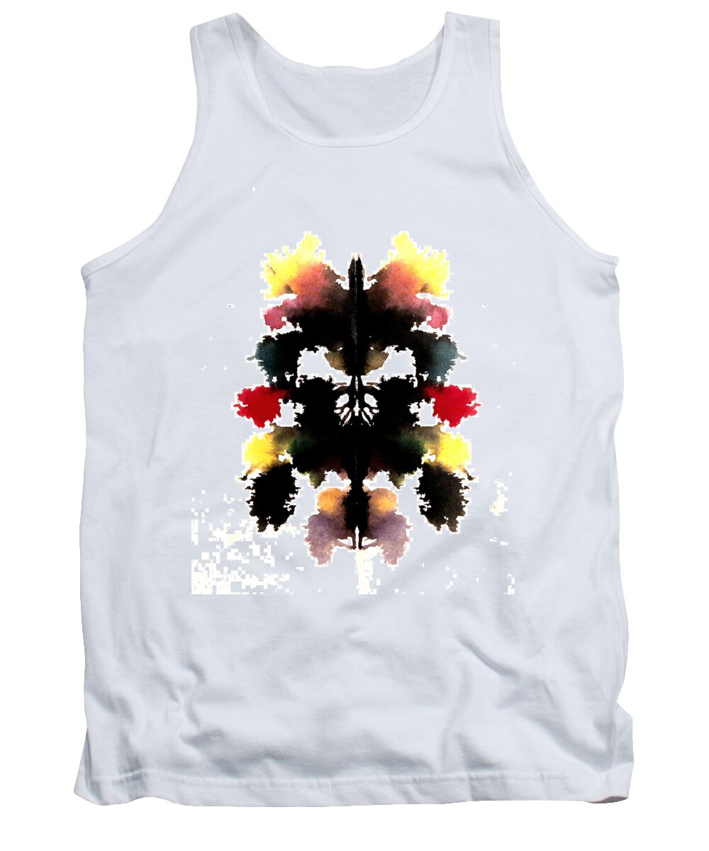 Abstract Tank Top featuring the painting Feng Shui Feathers by Stephenie Zagorski