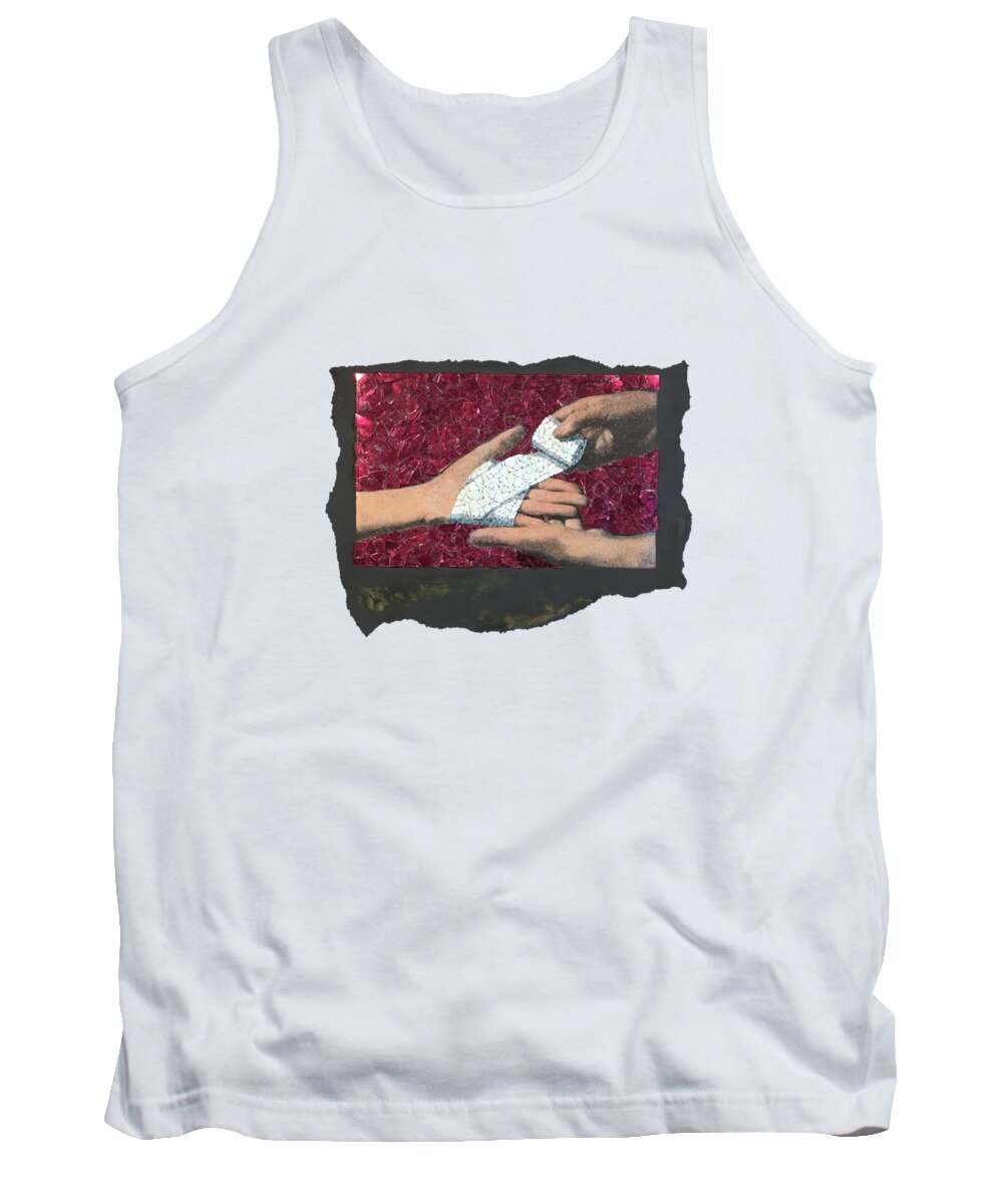 Glass Tank Top featuring the mixed media Fig. 38. Figure-of-eight bandage. by Matthew Lazure