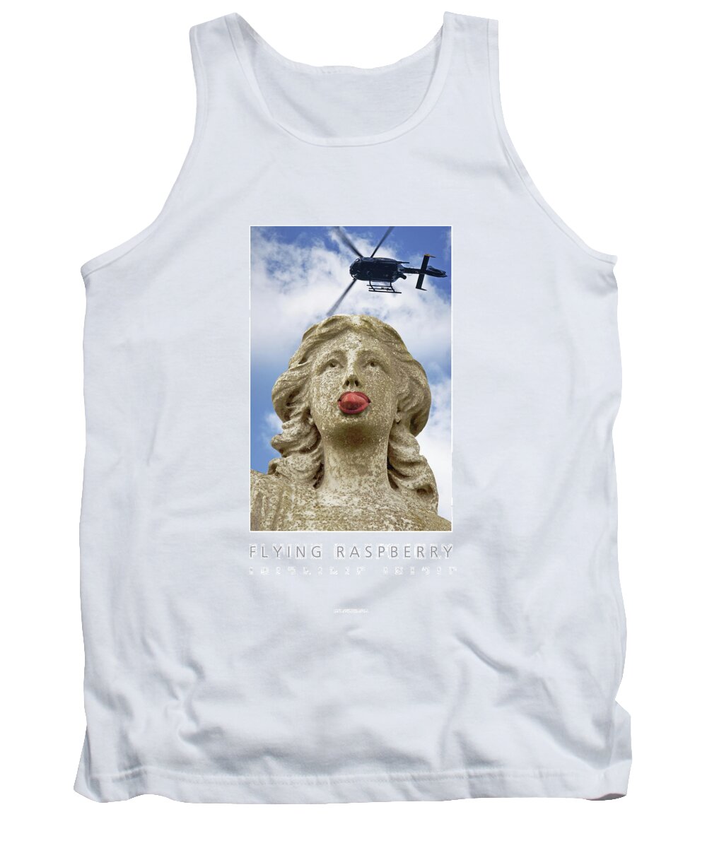 Statue Tank Top featuring the photograph Flying Raspberry Naturally Fruity Poster by David Davies