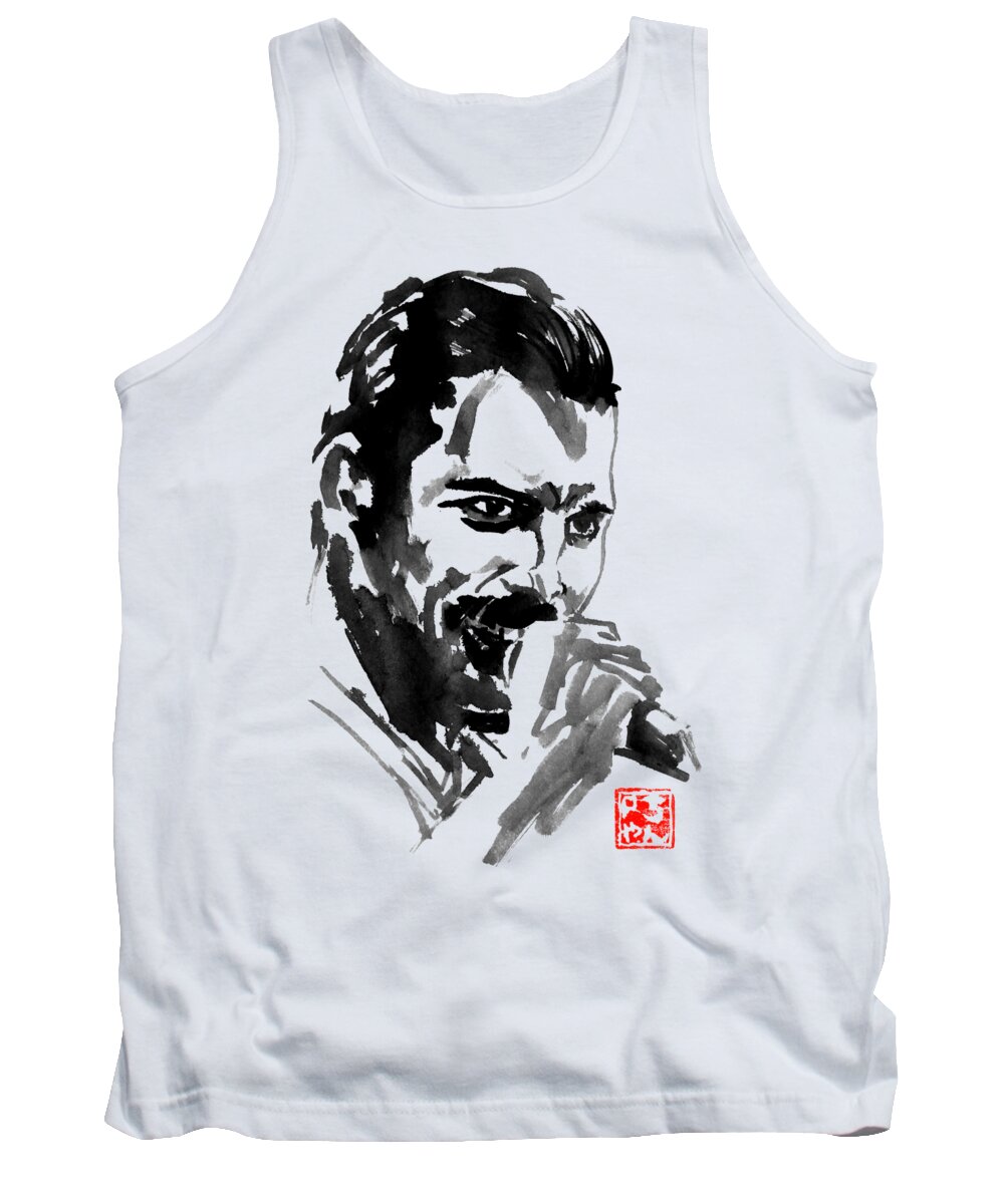 Freddy Mercury Tank Top featuring the painting Freddy 05 by Pechane Sumie