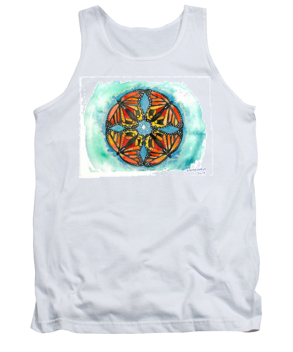 Butterfly Tank Top featuring the painting Freedom by Patricia Arroyo