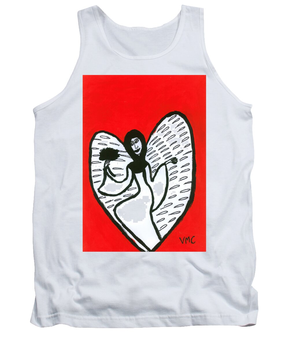 Angel Tank Top featuring the painting Gaelitrea Angel by Victoria Mary Clarke