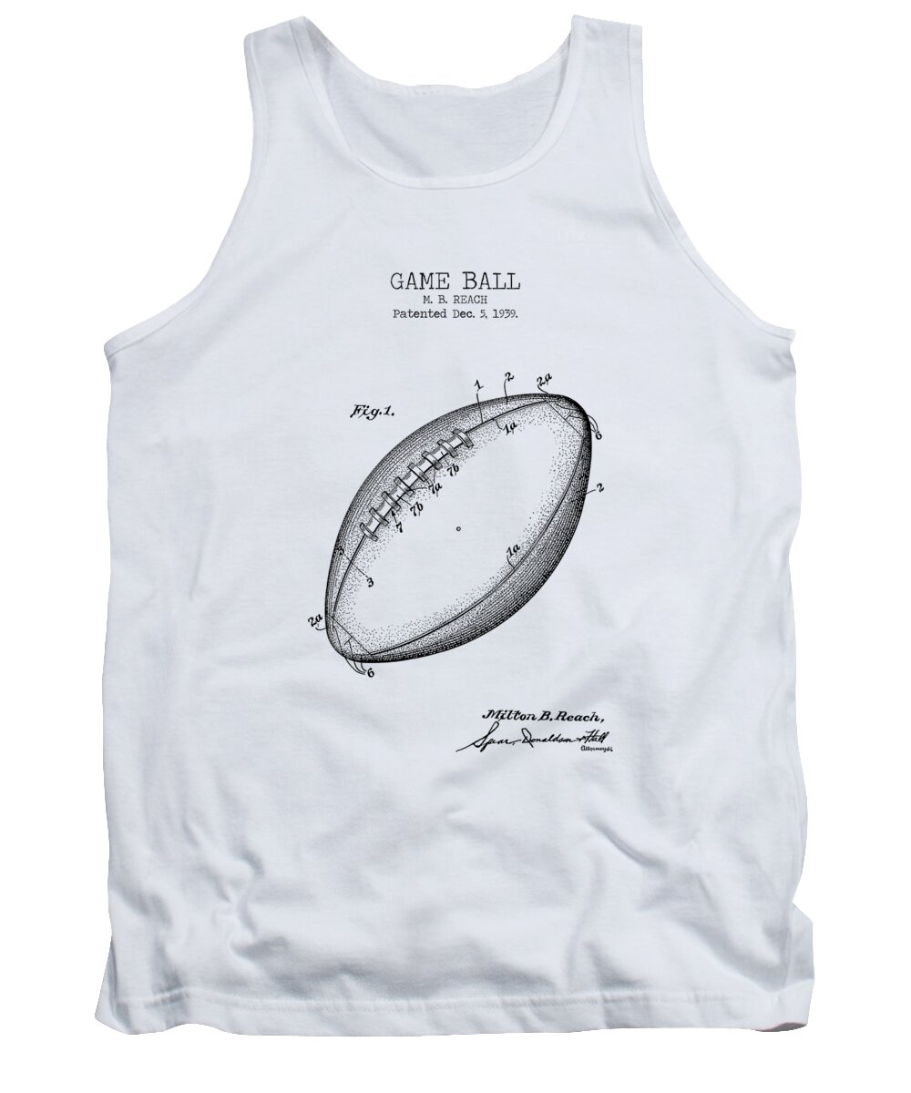 Game Ball Patent Tank Top featuring the digital art GAME BALL patent by Dennson Creative