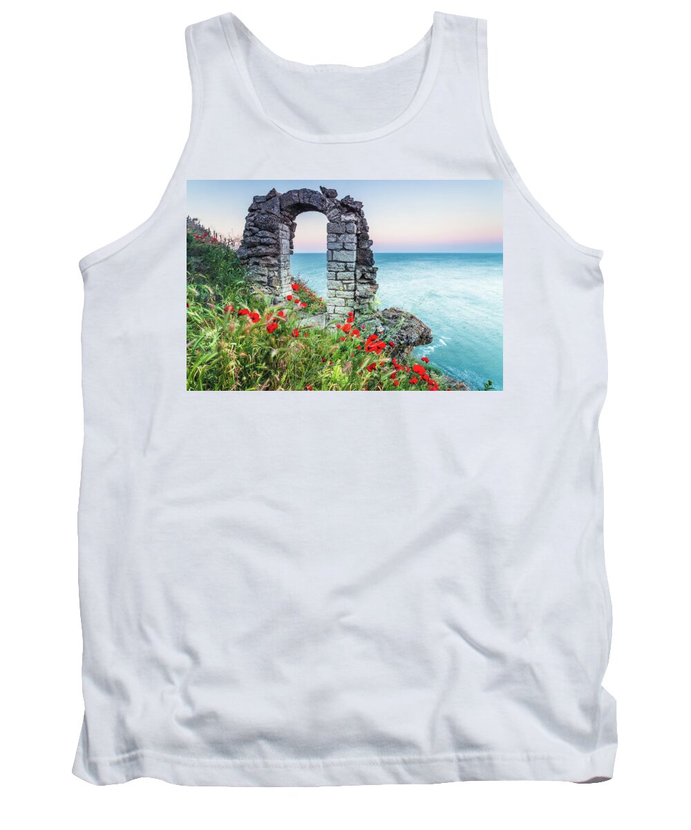 Fortress Tank Top featuring the photograph Gate In the Poppies by Evgeni Dinev