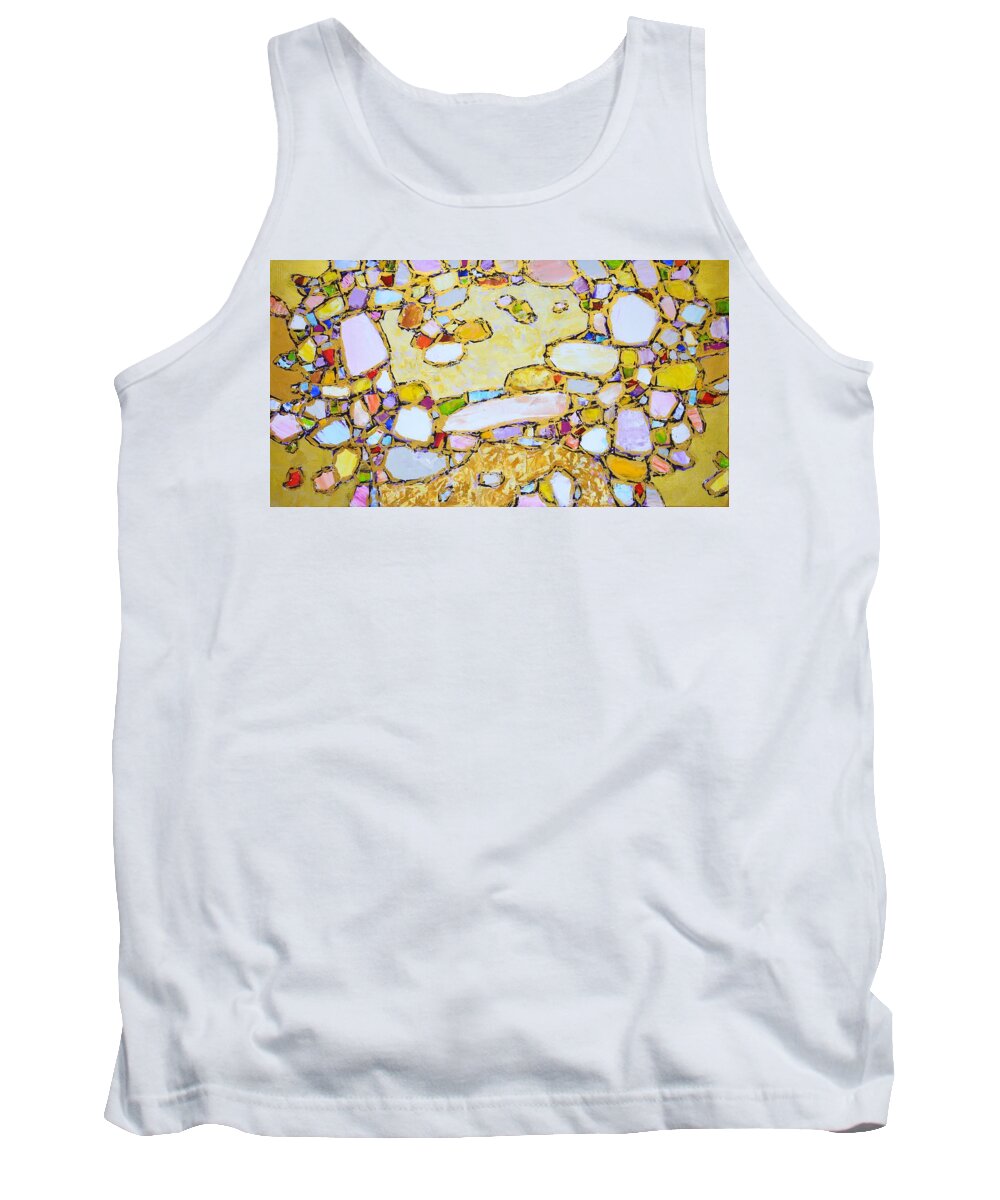 Stones Tank Top featuring the painting Gems and gold 3. by Iryna Kastsova