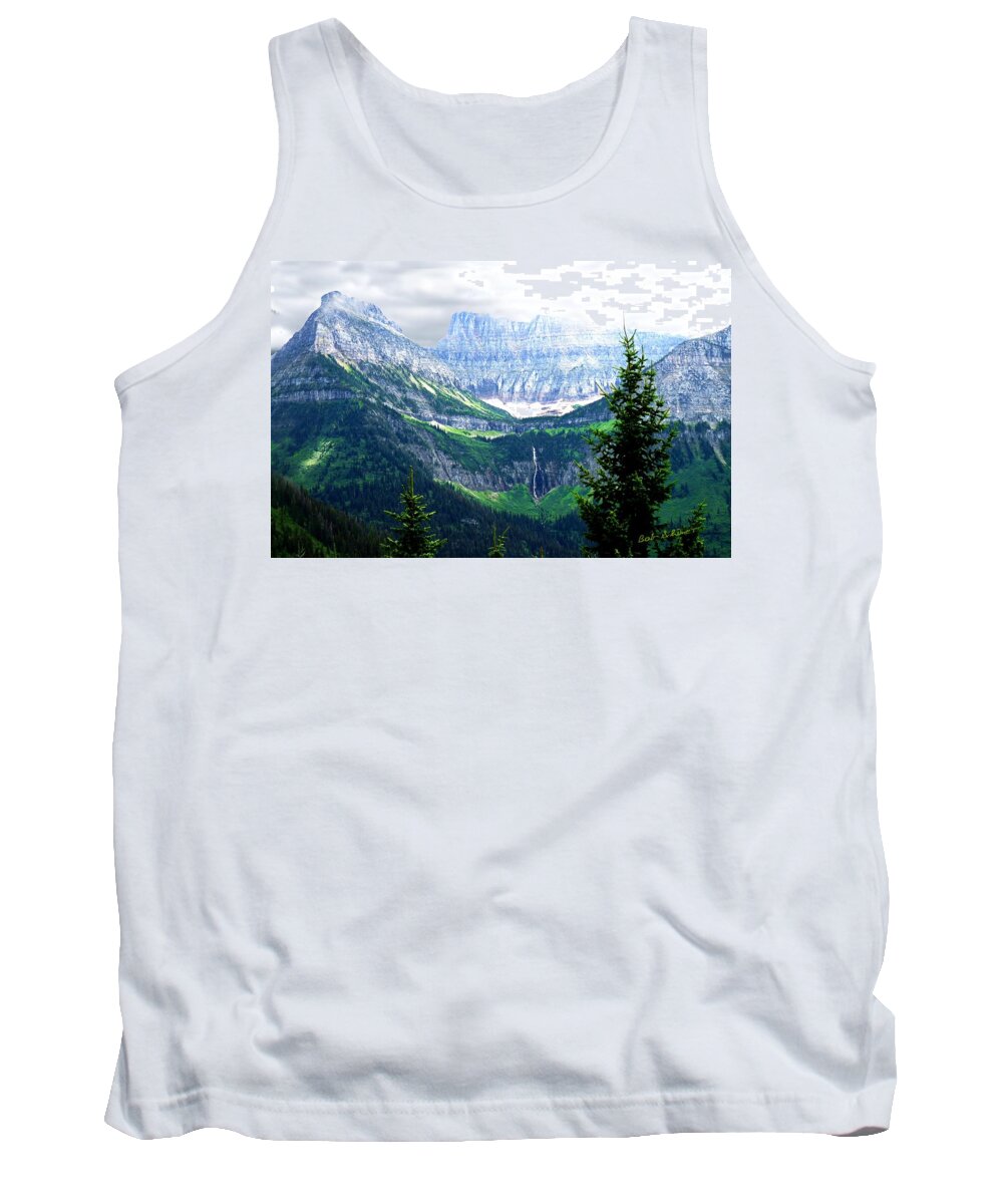 Digital National Park Mountains Scenic Tank Top featuring the digital art Glacier Park by Bob Shimer