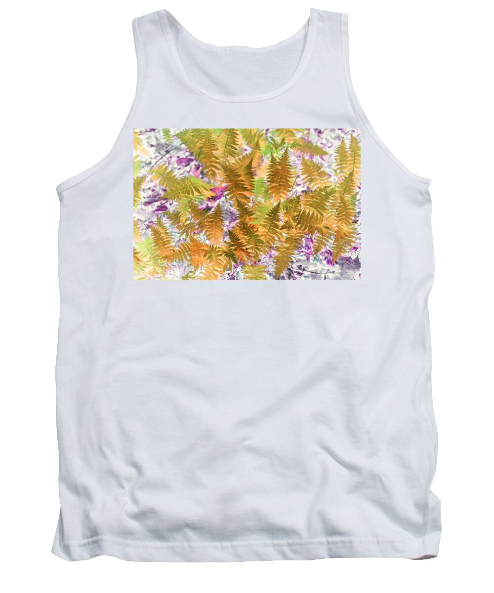 Ferns Tank Top featuring the photograph Golden Ferns by Missy Joy