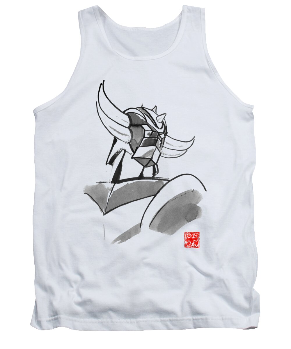 Grendizer Tank Top featuring the drawing Goldorac by Pechane Sumie