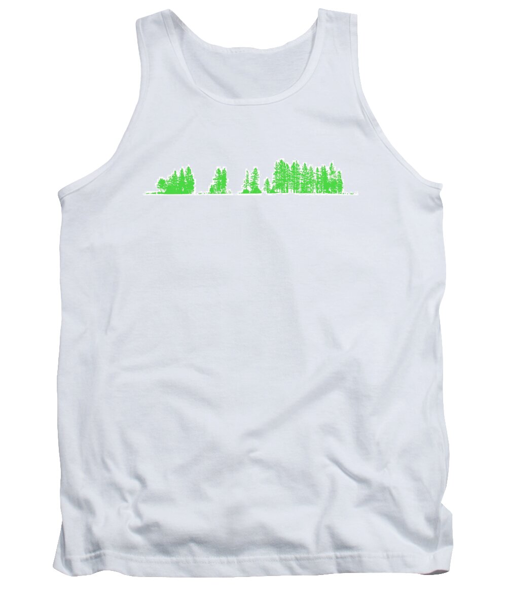 Tree Tank Top featuring the mixed media Green Trees by Moira Law