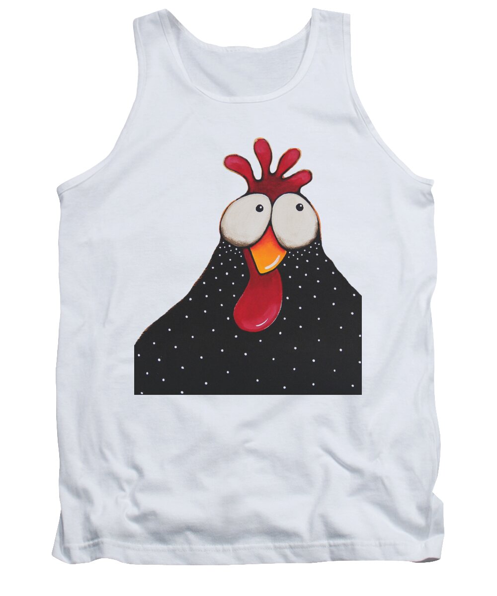 Chicken Tank Top featuring the painting Groovy Chicken by Lucia Stewart
