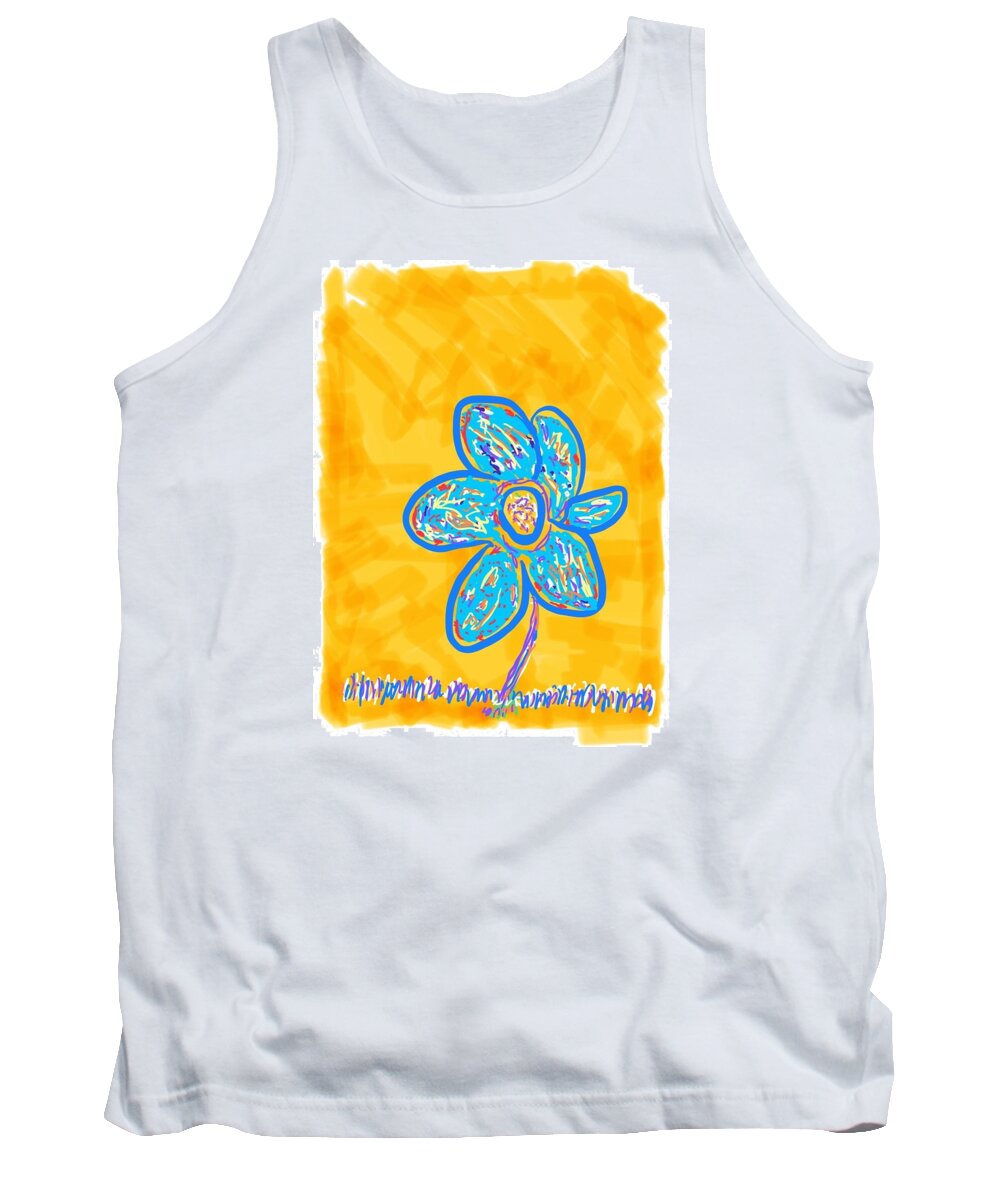Colorado Tank Top featuring the drawing Happy Flower 07 by Pam O'Mara