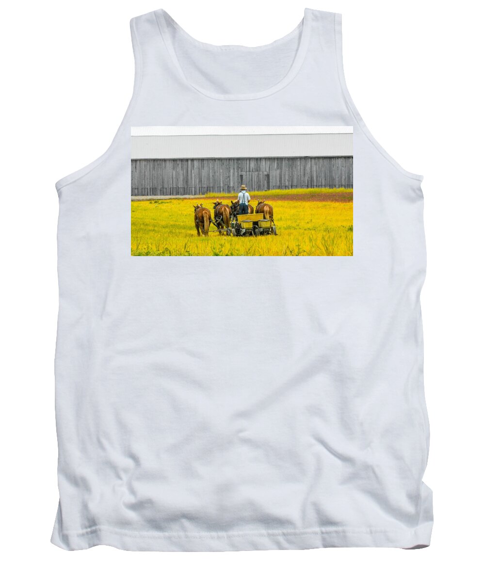 Farm Tank Top featuring the photograph Heading In by Addison Likins