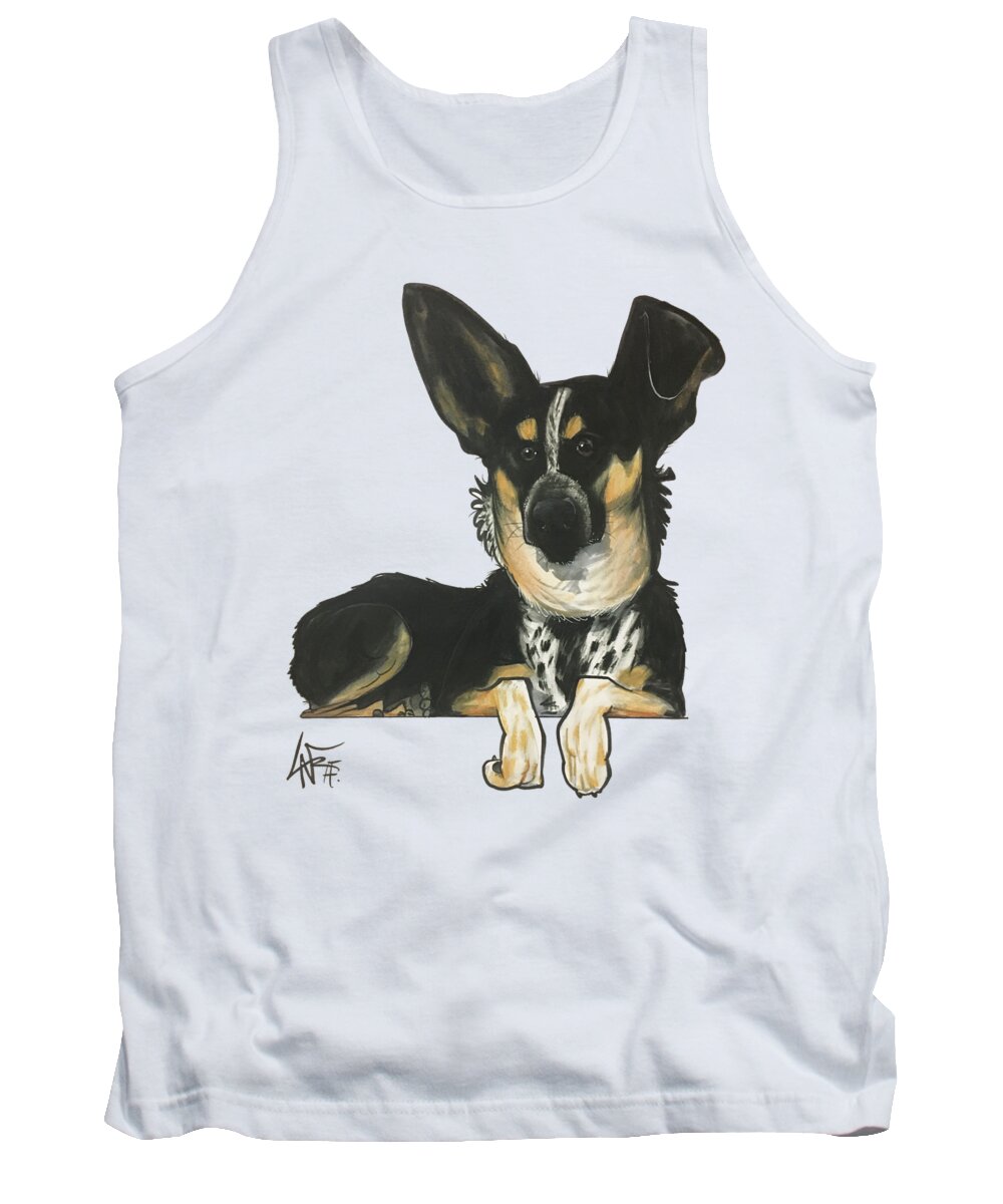Dog Tank Top featuring the drawing Herndon 5027 by Canine Caricatures By John LaFree