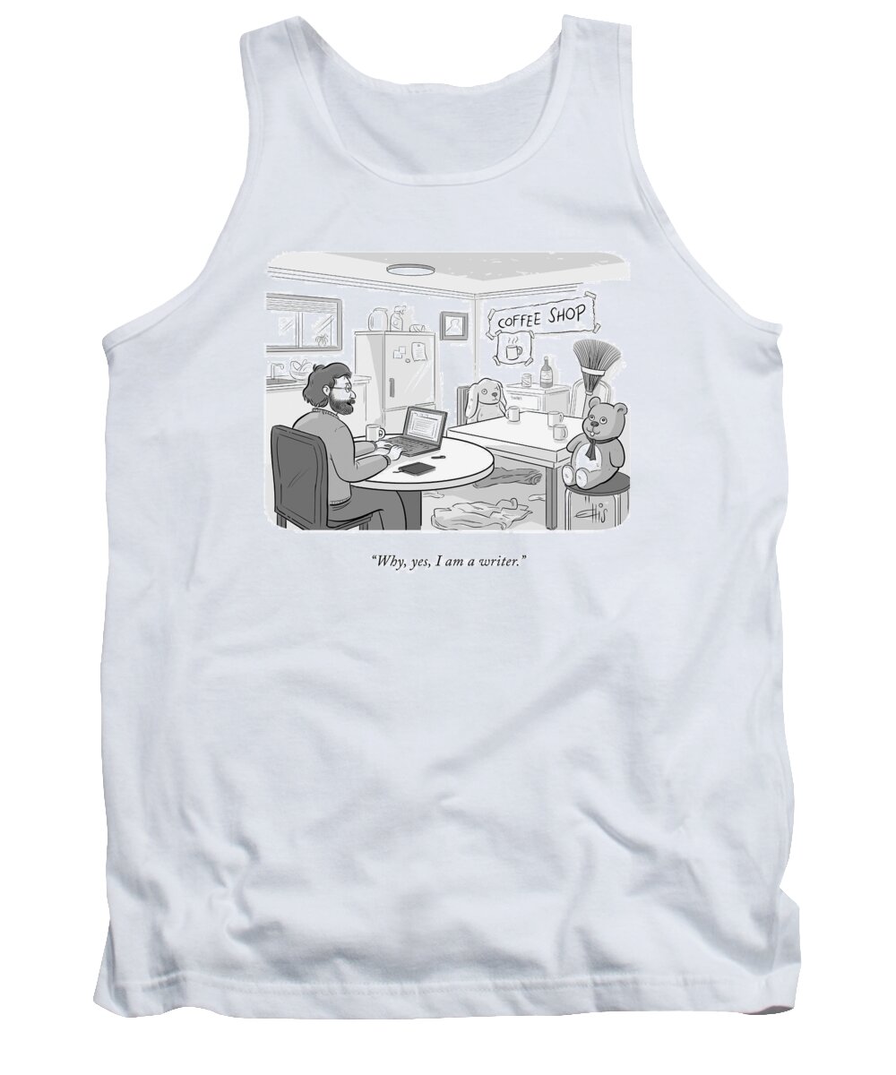 Why Tank Top featuring the drawing I Am a Writer by Ellis Rosen