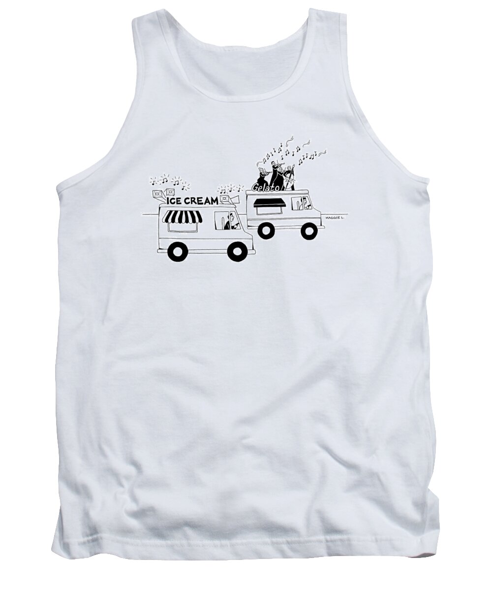 Captionless Tank Top featuring the drawing Ice Cream Gelato by Maggie Larson