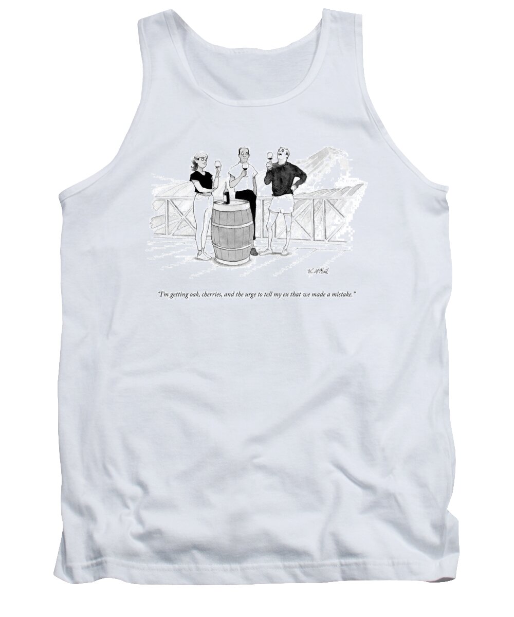 i'm Getting Oak Tank Top featuring the drawing I'm Getting Oak by Will McPhail