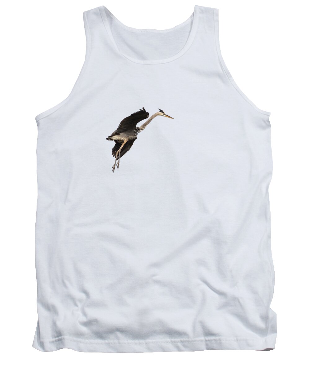 Great Blue Heron Tank Top featuring the photograph Isolated Great Blue Heron 2019-5 by Thomas Young