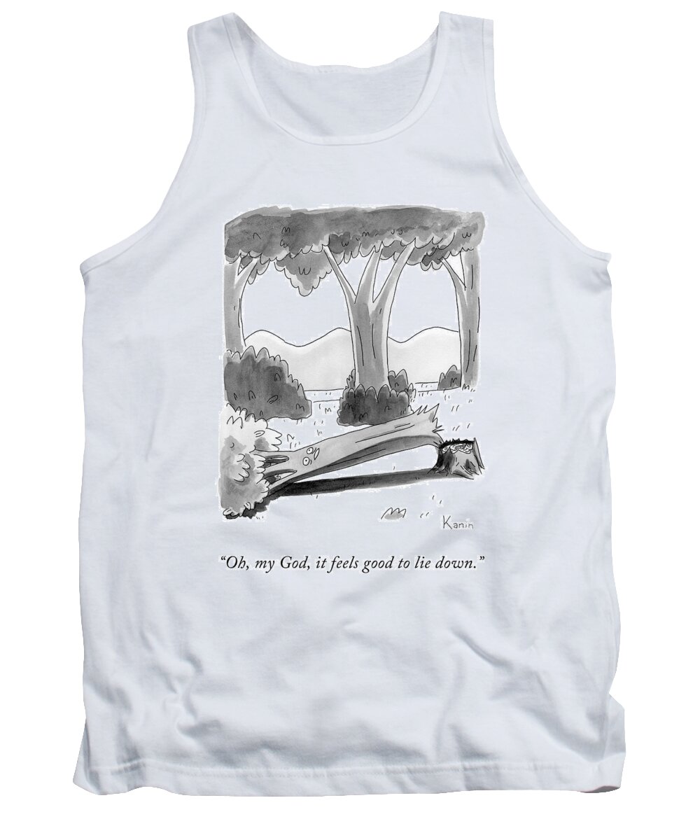 Oh Tank Top featuring the drawing It Feels Good by Zachary Kanin