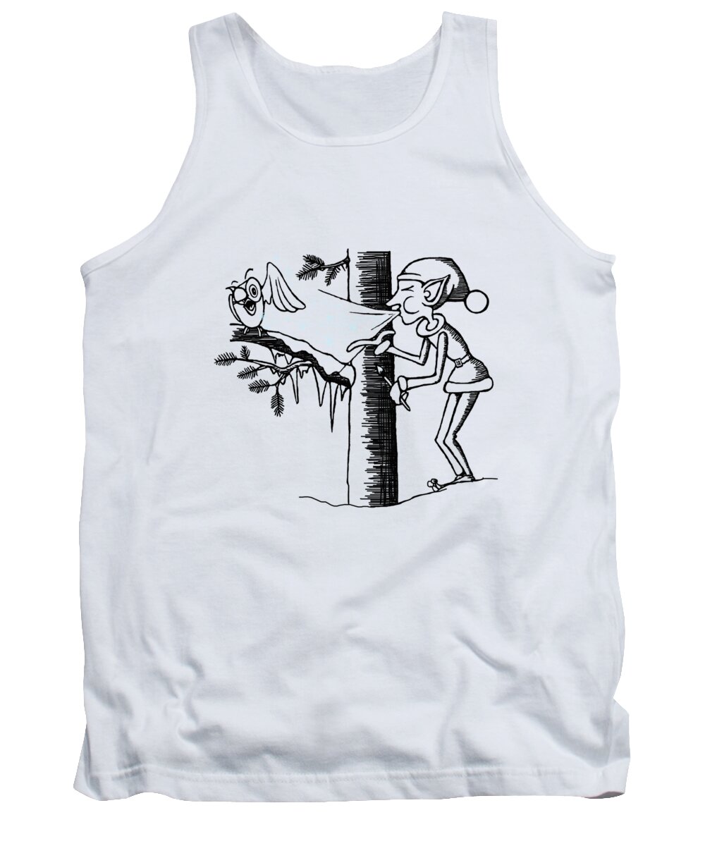Jack Frost Tank Top featuring the digital art Jack Frost holiday card by Konni Jensen