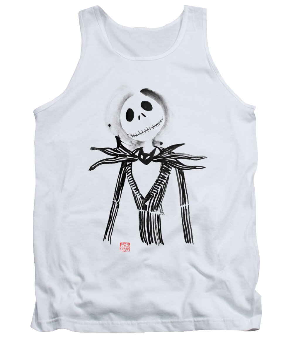 Jack Skellington Tank Top featuring the painting Jack by Pechane Sumie