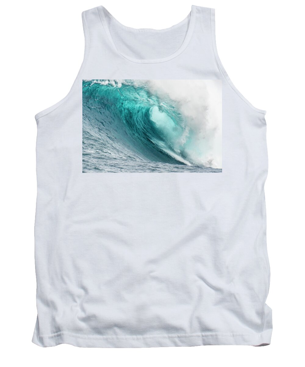 Jaws Wave Hawaii Ocean Big Surf Blue Water Cristal Clear Tank Top featuring the photograph Jaws Hawaii by Leonardo Dale