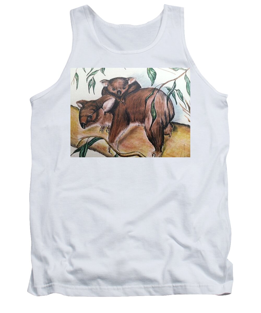  Tank Top featuring the mixed media K Bears by Angie ONeal