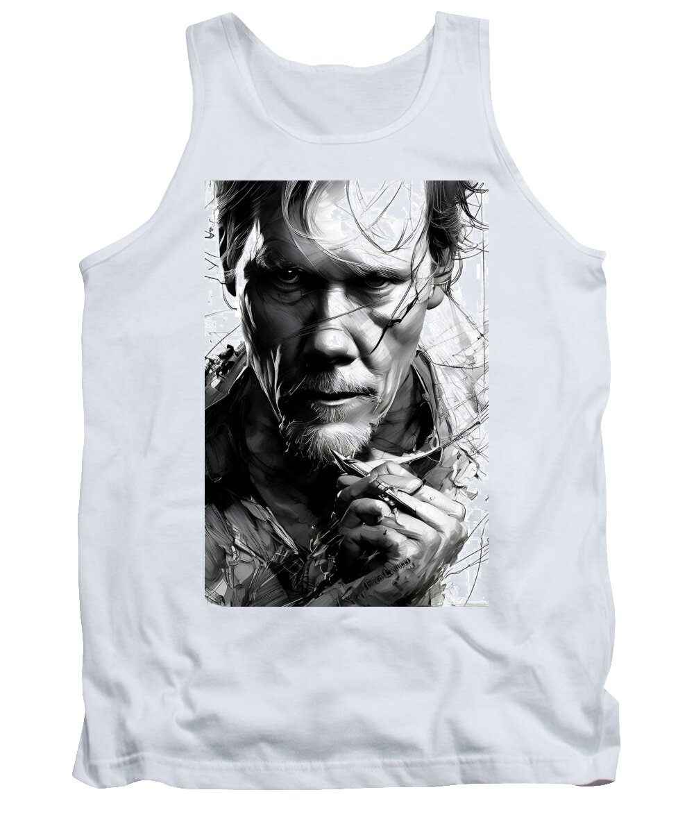 Kevin Bacon Tank Top featuring the digital art Kevin Bacon - Stir of Echos by Fred Larucci