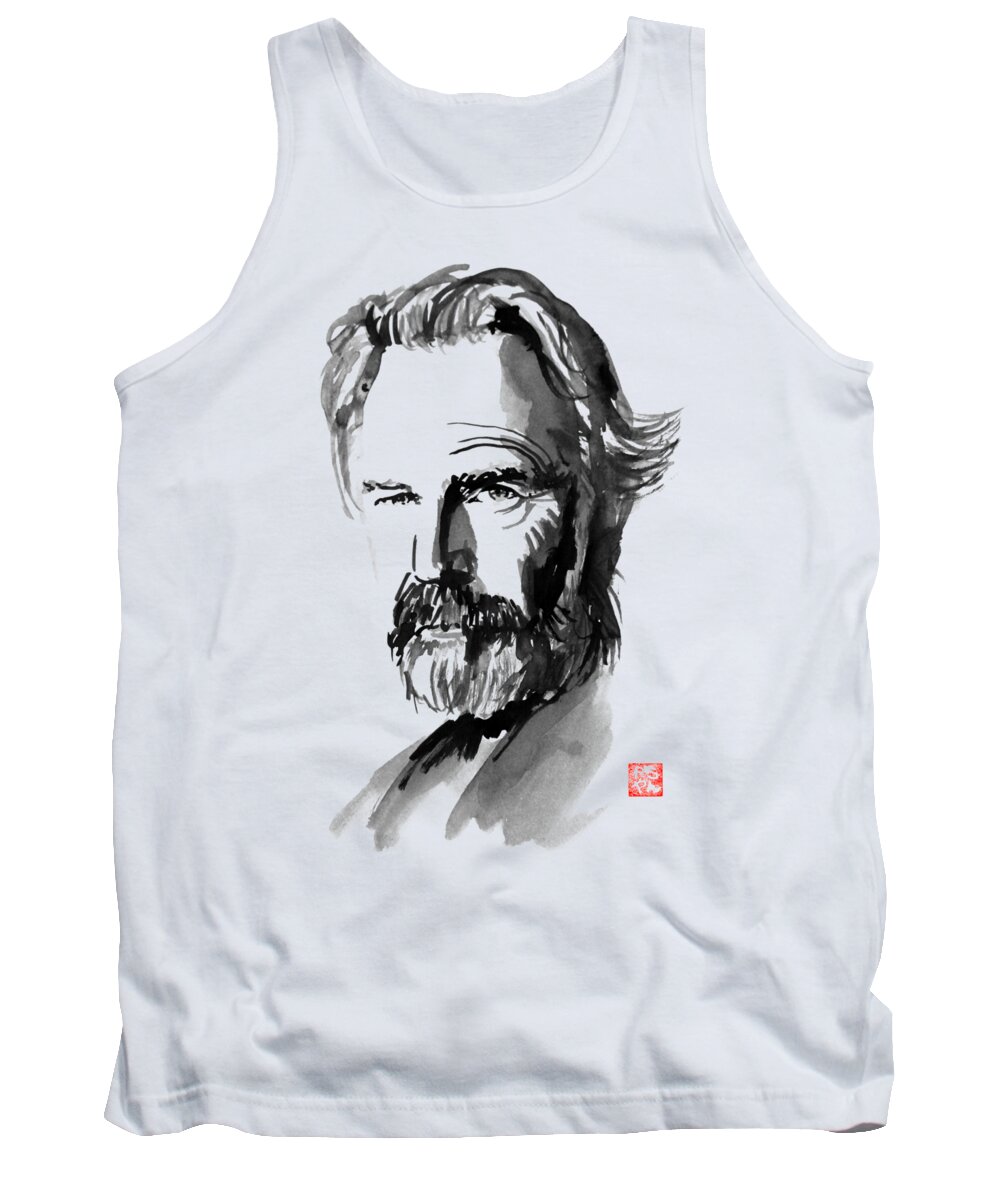Kevin Costner Tank Top featuring the painting Kevin Costner by Pechane Sumie