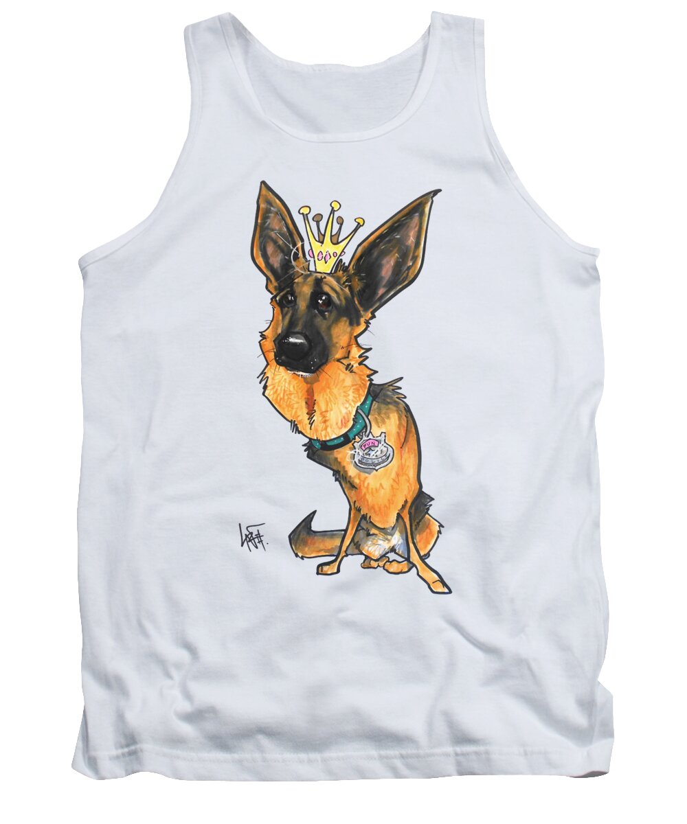 Dog Tank Top featuring the drawing King German Shepherd by Canine Caricatures By John LaFree