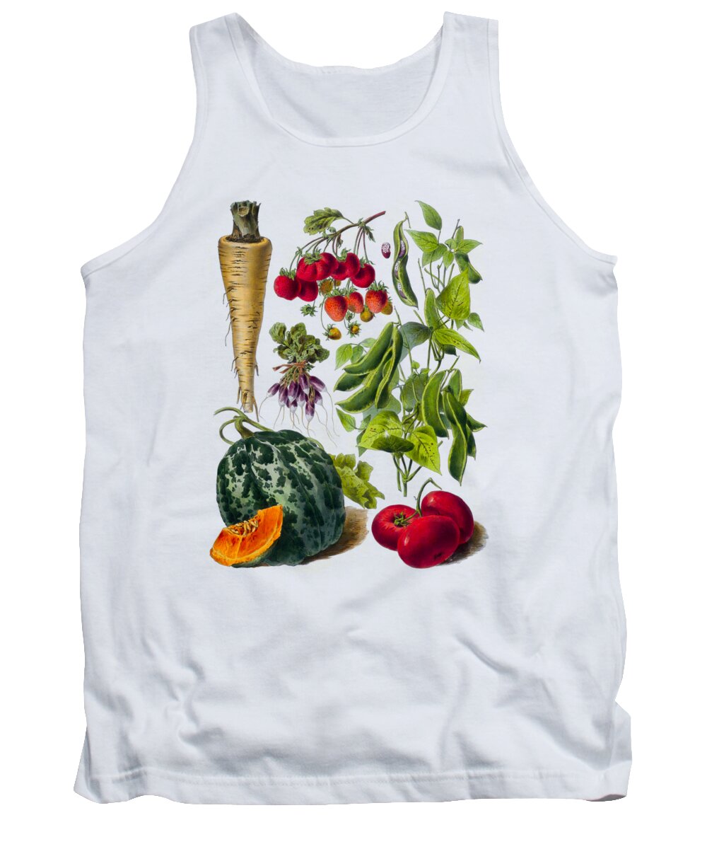 Vegetables Tank Top featuring the digital art Kitchen chart by Madame Memento