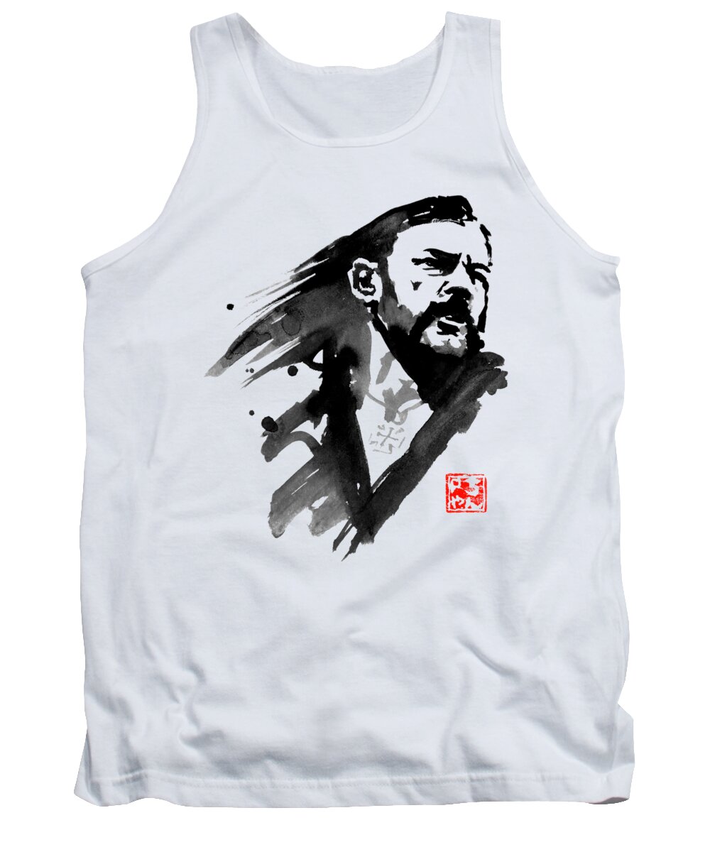 Lemmy Kilmister Tank Top featuring the painting Lemmy 02 by Pechane Sumie