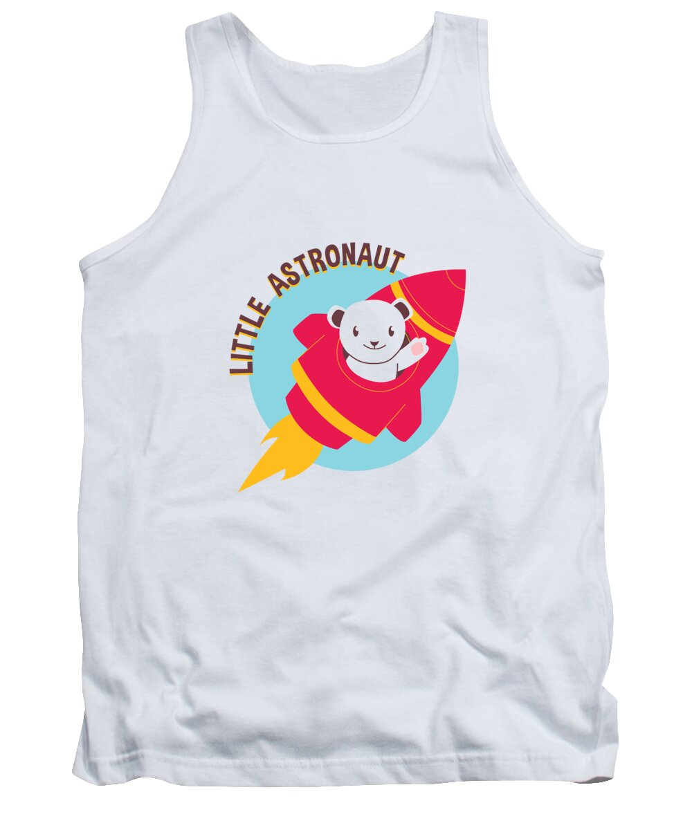 Adorable Tank Top featuring the digital art Little Astronaut Baby Polar Bear Rocket by Jacob Zelazny