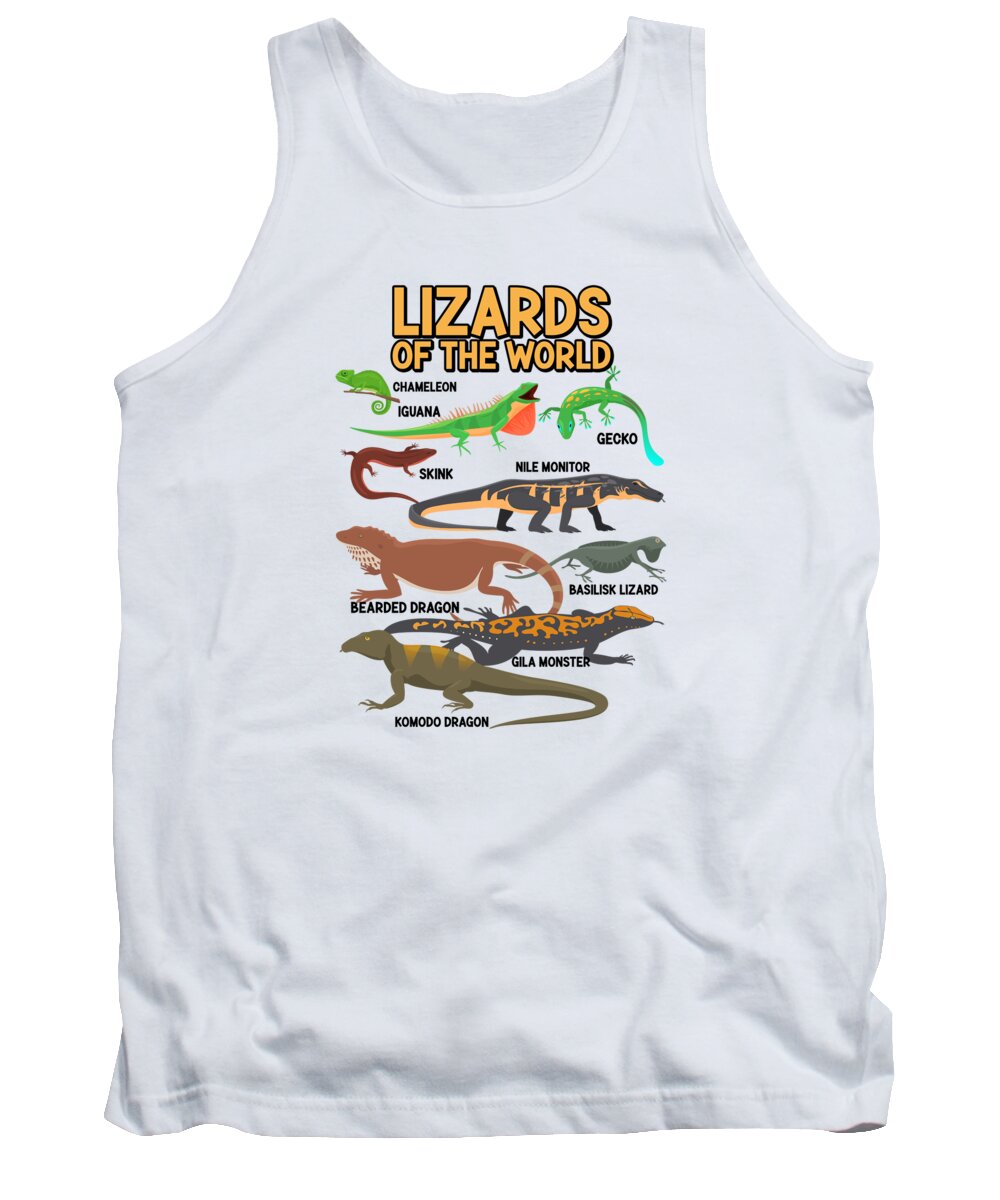 Lizard Tank Top featuring the digital art Lizards Of The World by Toms Tee Store