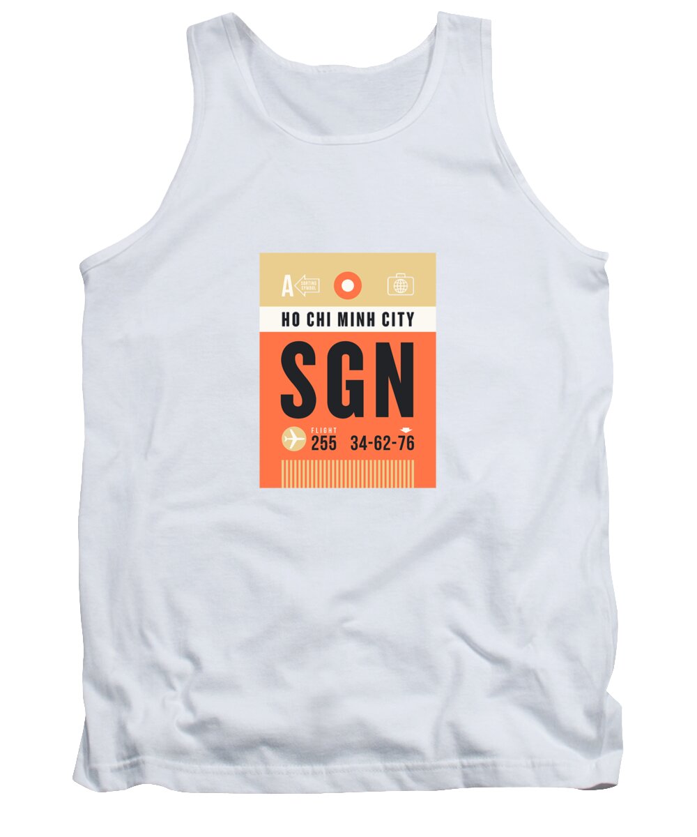 Airline Tank Top featuring the digital art Luggage Tag A - SGN Ho Chi Minh City Vietnam by Organic Synthesis