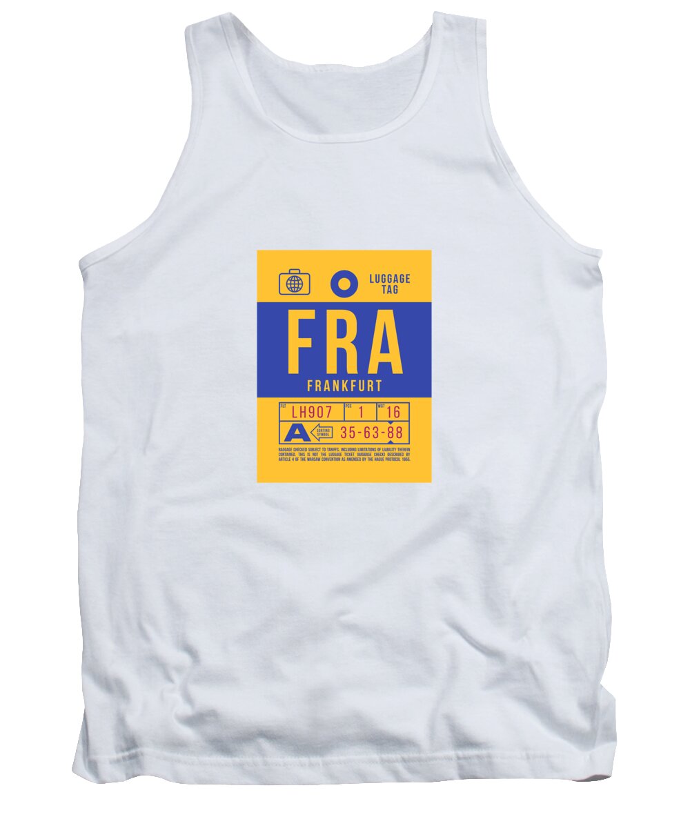 Airline Tank Top featuring the digital art Luggage Tag B - FRA Frankfurt Germany by Organic Synthesis