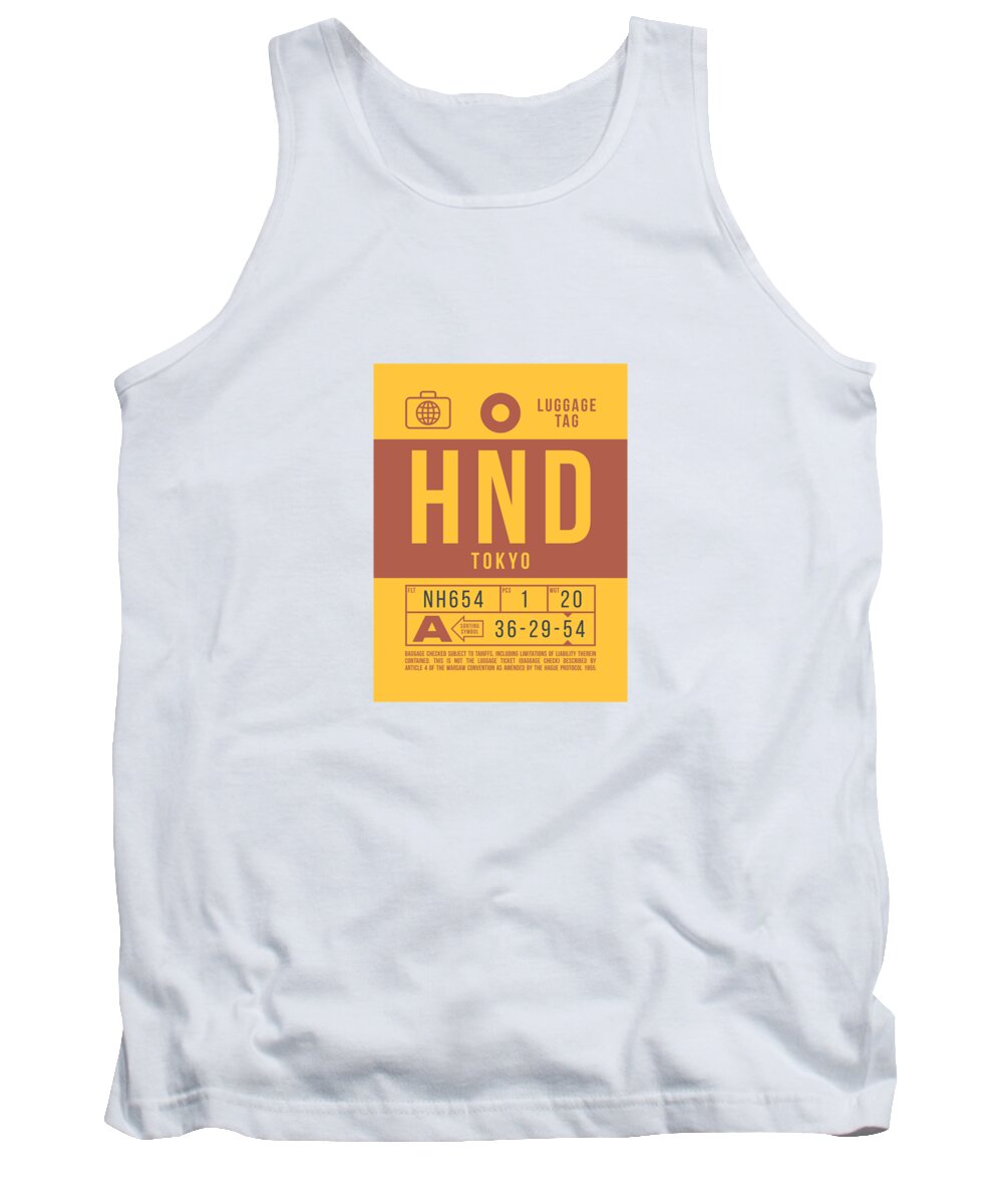 Airline Tank Top featuring the digital art Luggage Tag B - HND Tokyo Japan by Organic Synthesis