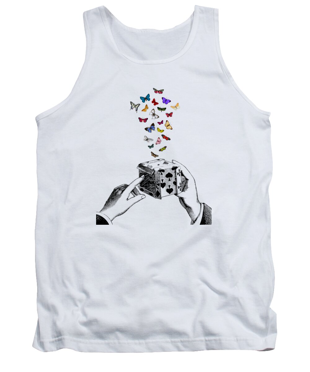 Butterfly Tank Top featuring the digital art Magic Box by Madame Memento