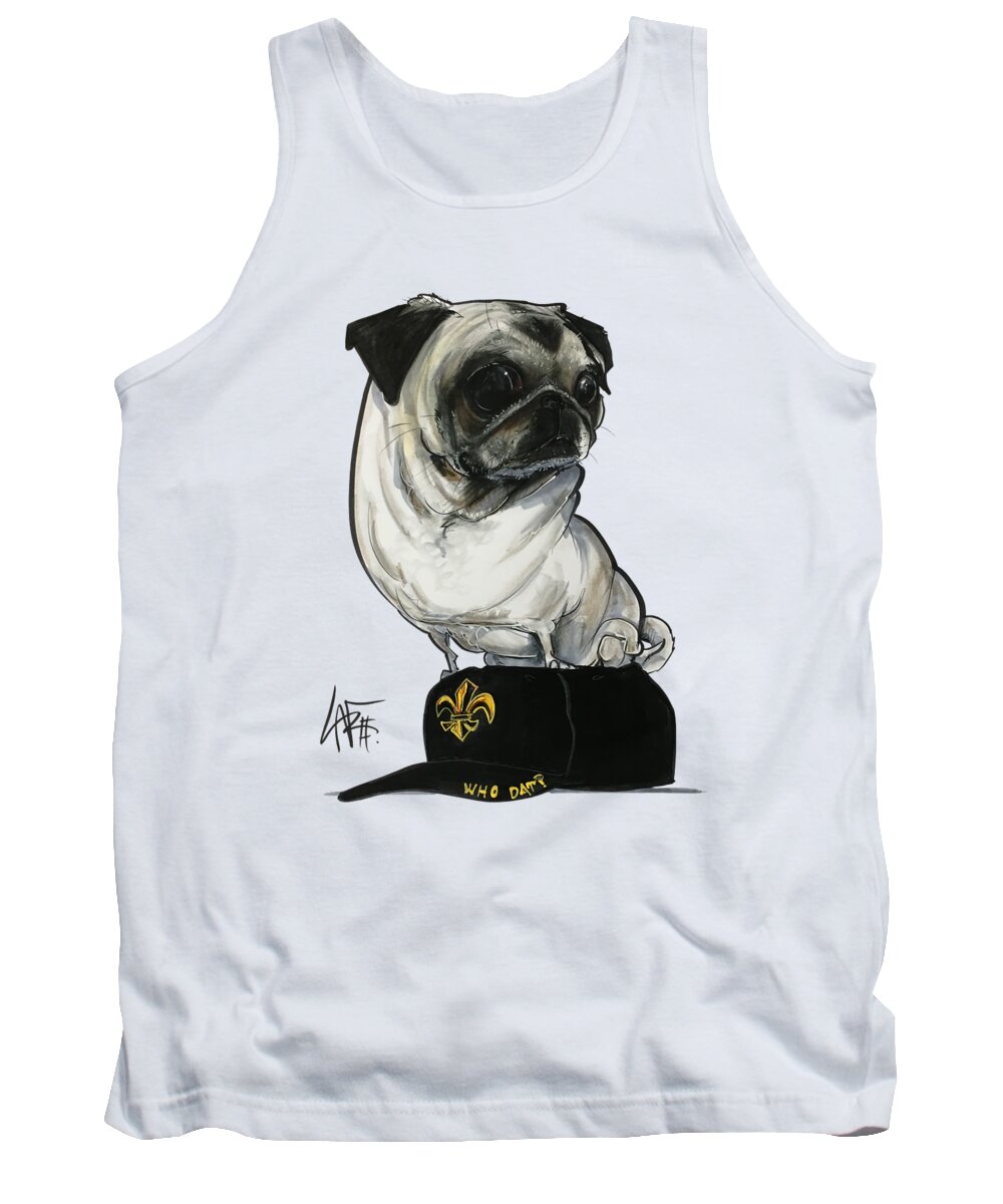 Maillet Tank Top featuring the drawing Maillet 4211 by Canine Caricatures By John LaFree